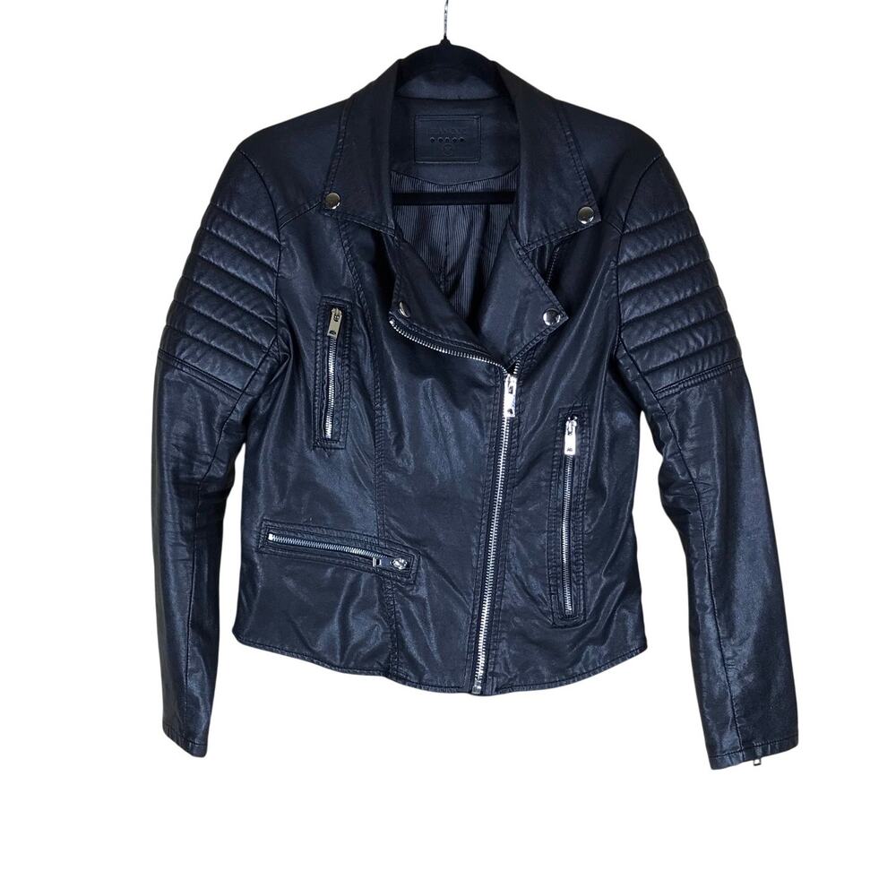 BLANKNYC Jacket Women’s Medium Black Faux Leather Goth Biker Emo Streetwear